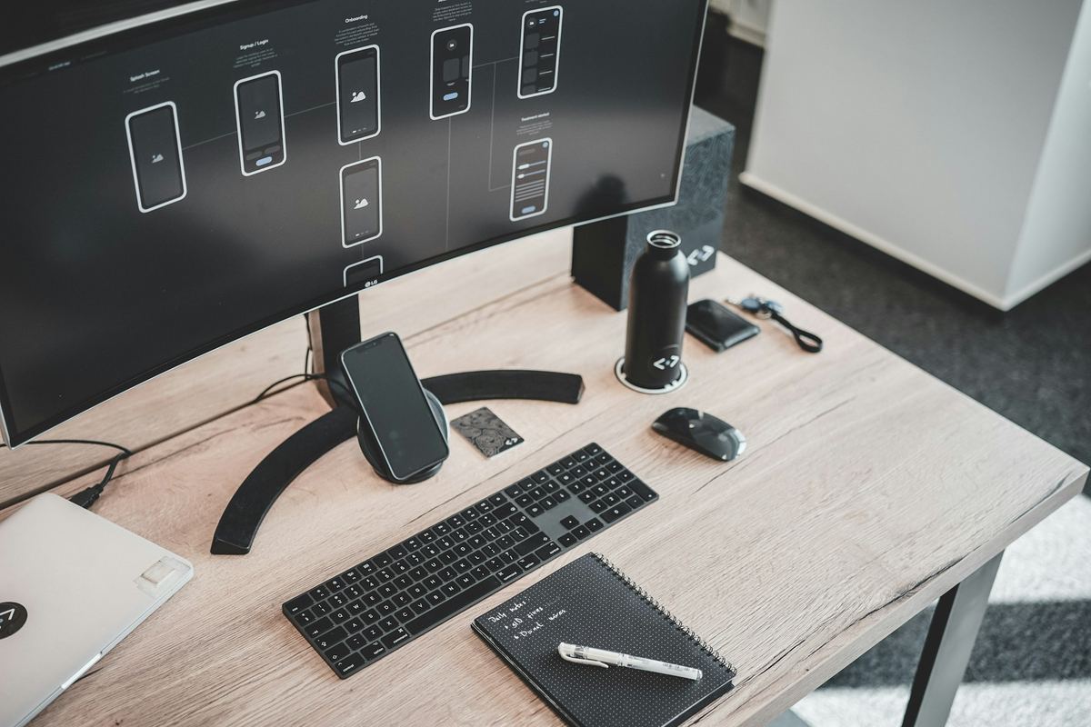 Office workspace planning with desks and chairs